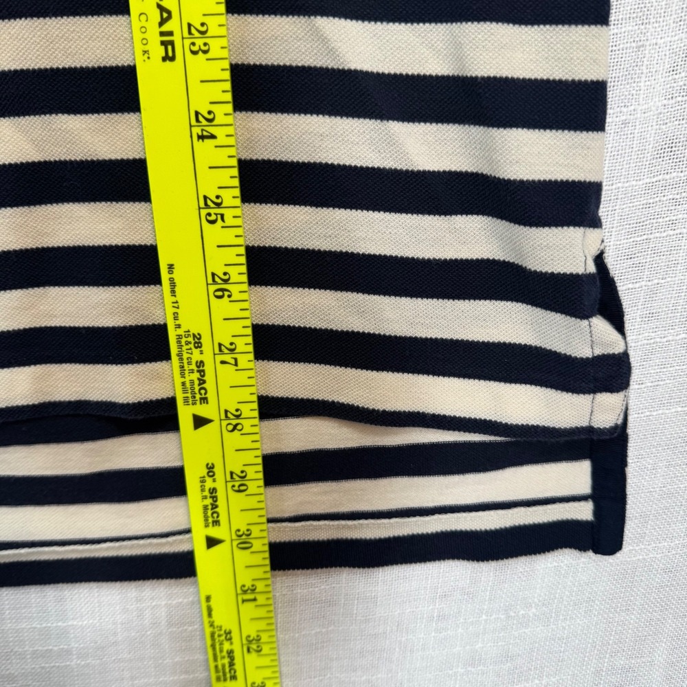 Polo Ralph Lauren Polo Shirt Men L Navy Stripe Short Sleeve Pique Preppy Classic - Picture 9 of 12